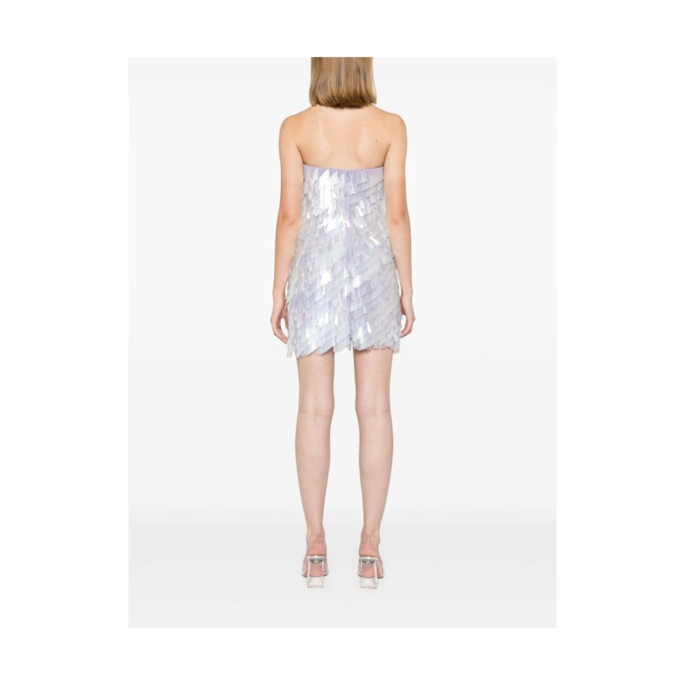 The Attico Lila Paillette Strapless Jurk Purple Dames