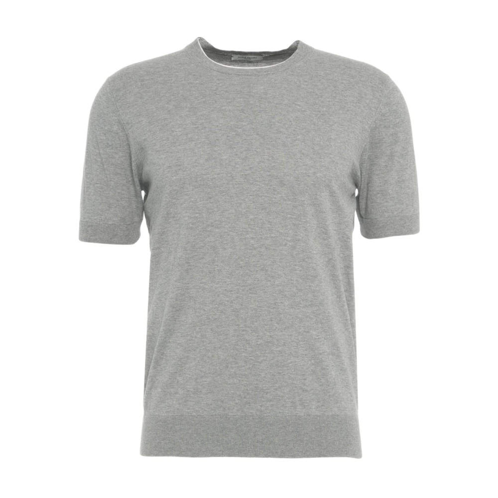 Paolo Pecora Grijze Crew Neck T-Shirt Ss25 Gray Heren