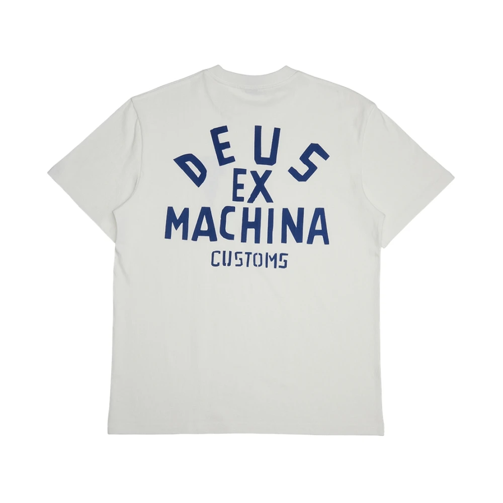 Deus Ex Machina Blauw Print Box Fit Tee White Heren