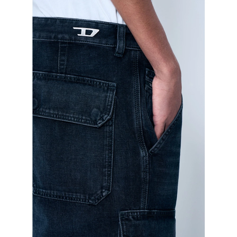 Diesel Denim Cargo Broek met Meerdere Zakken Blue Heren