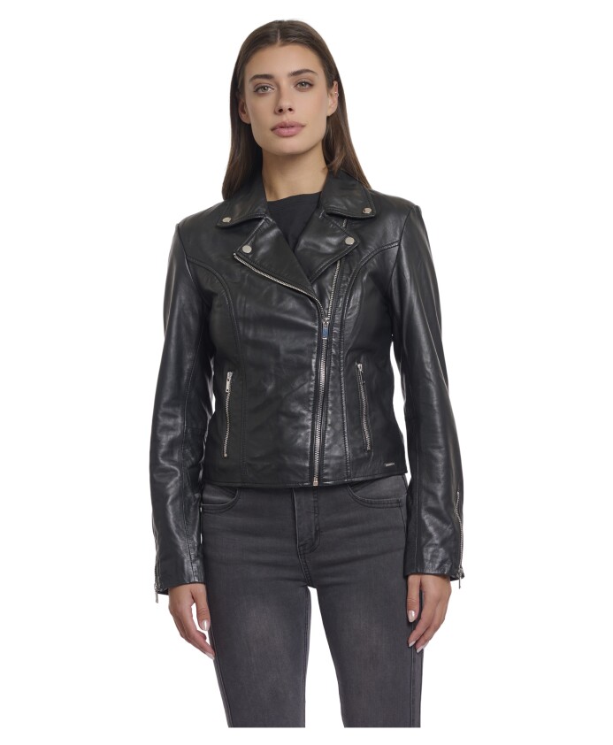 zwarte-leren-bikerjas-met-rits