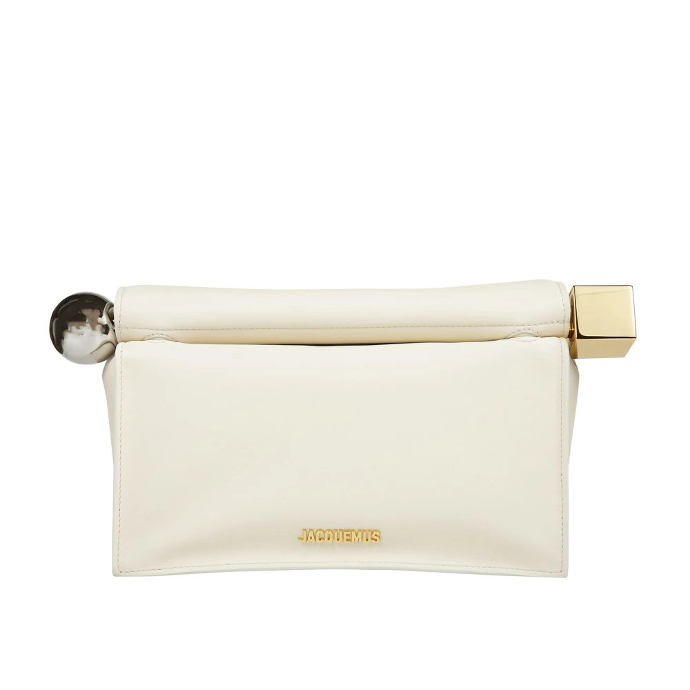 Jacquemus Ronde Vierkante Clutch Tas Beige Dames