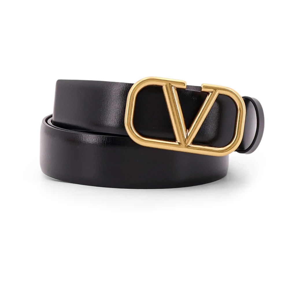 Valentino Garavani Zwarte Gesp Riem Black Heren