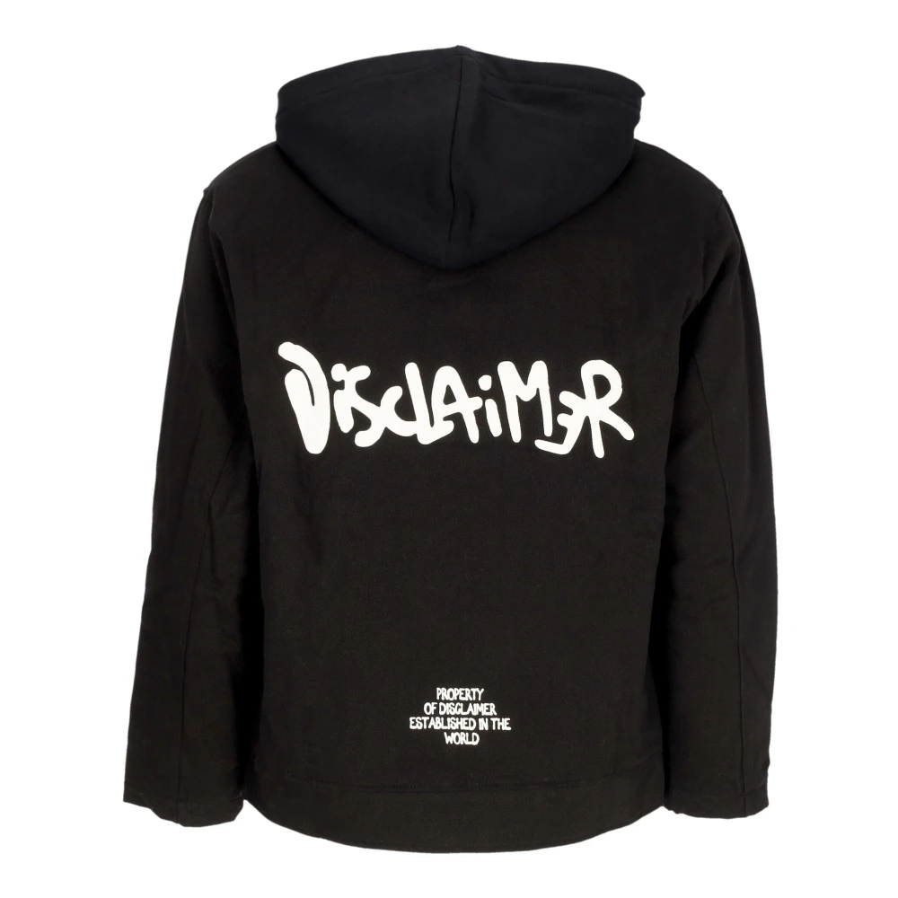 Disclaimer Zwarte Katoenen Hooded Ritsjas Black Heren