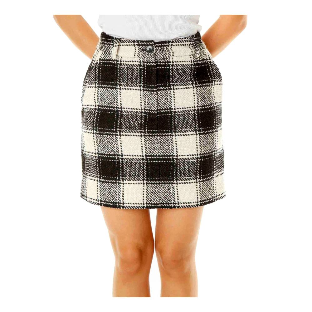 Essentiel Antwerp Geruite Minirok A-lijn Stijl Black Dames