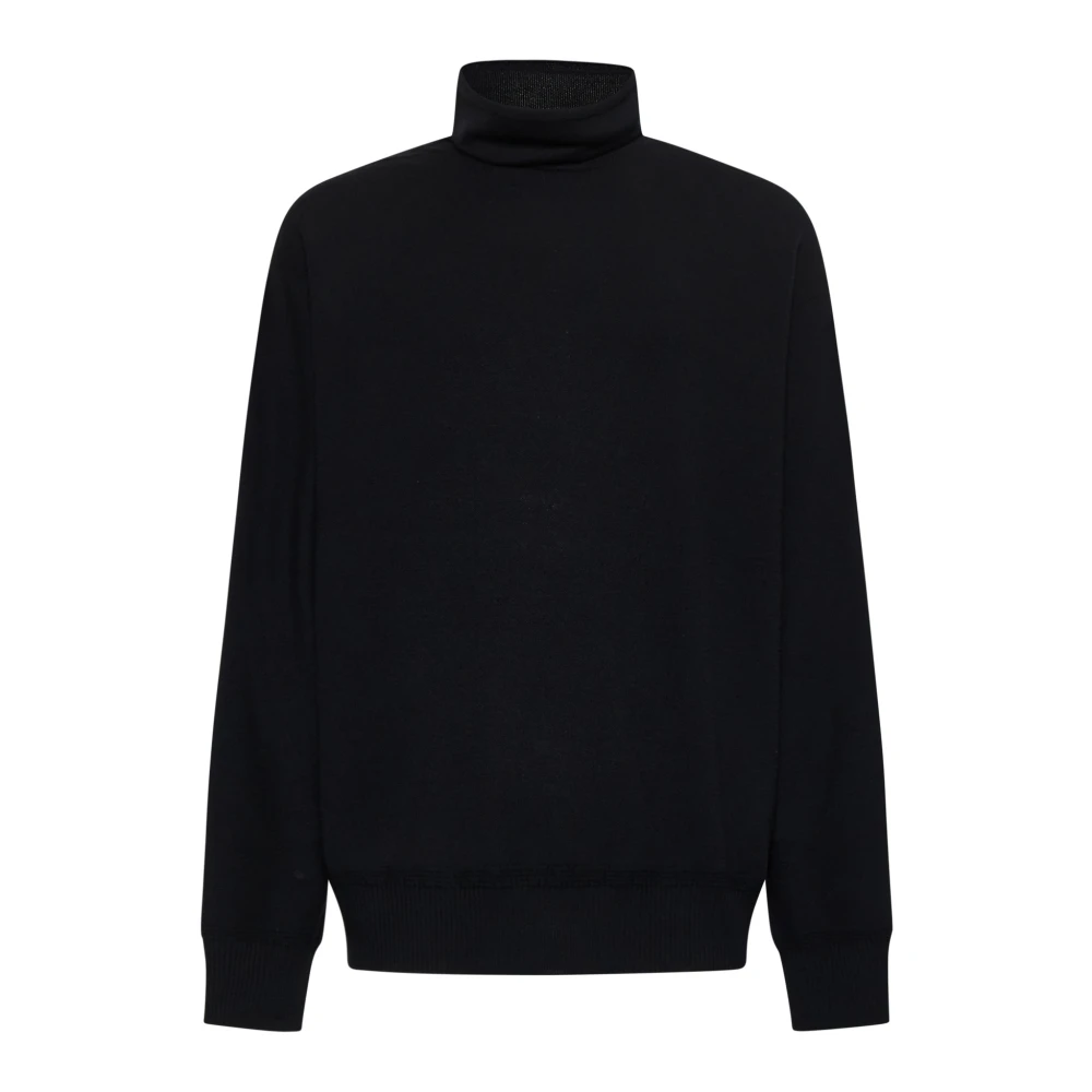 Issey Miyake Zwarte wollen coltrui Black Heren