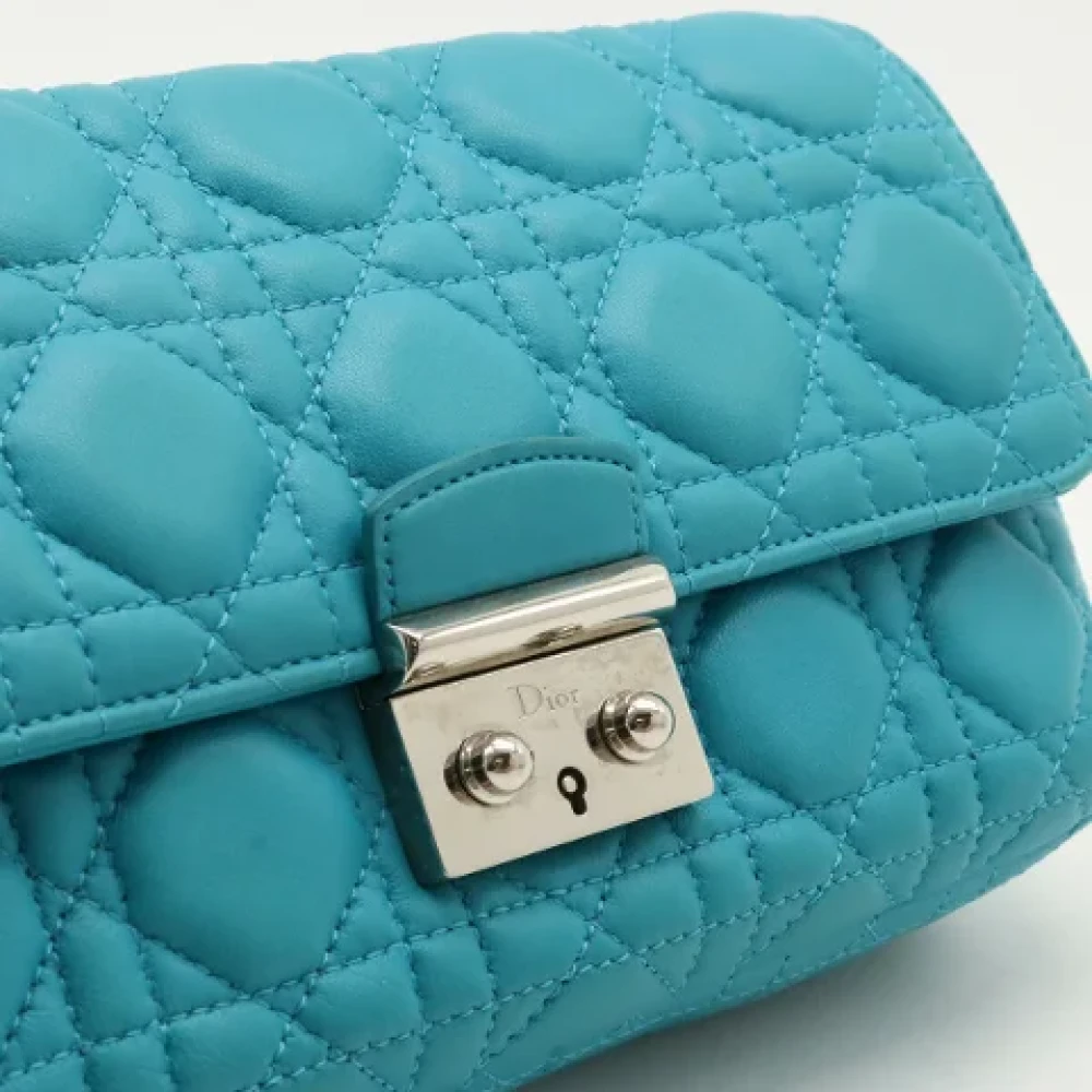 Dior Vintage Pre-owned Leather wallets Blue Dames