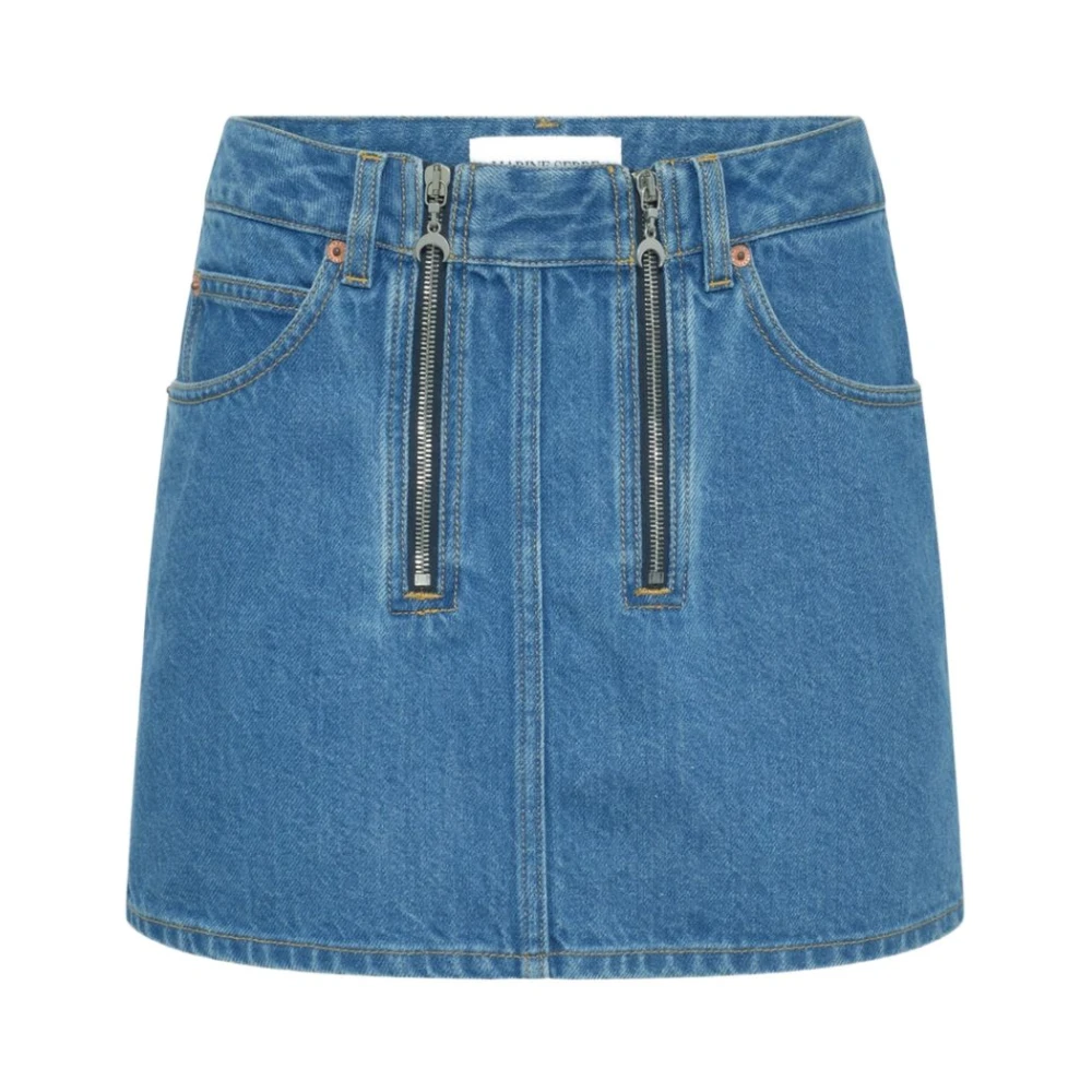 Marine Serre Women's Blue Zipped Mini Skirt - Denim Skirts - S - Skirts
