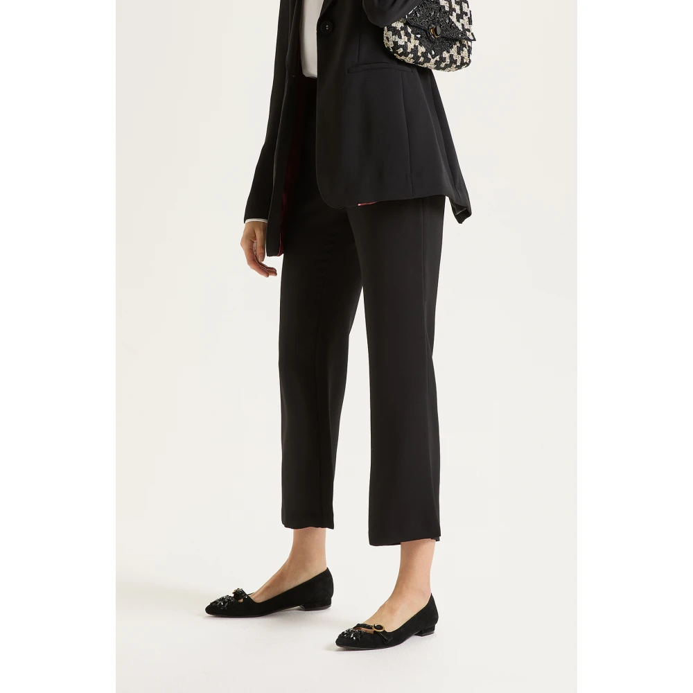 Maliparmi Sable' Crepe Broek Black Dames