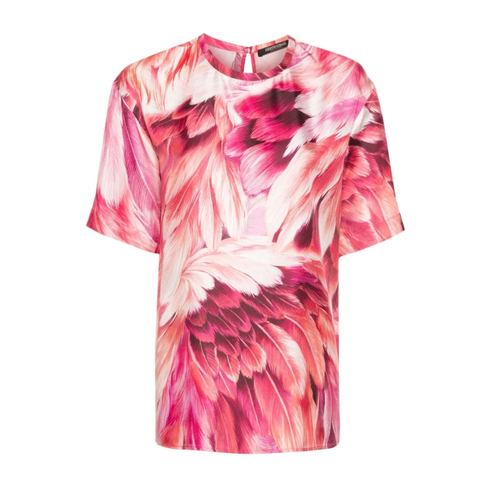 Roberto Cavalli Roze T-Shirt Polos Collectie Pink Dames