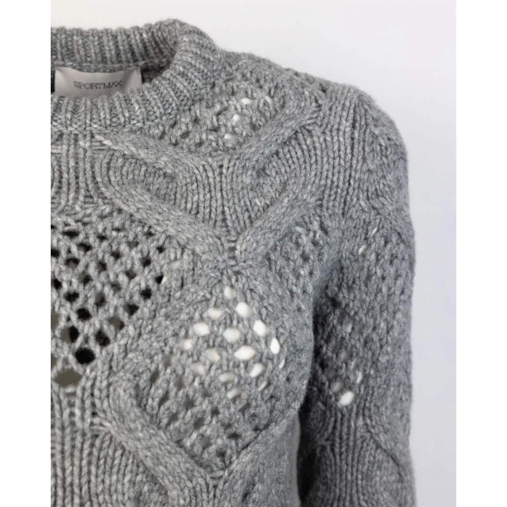 SPORTMAX Grijze Sweaters Lana Polyamide Warm Gray Dames