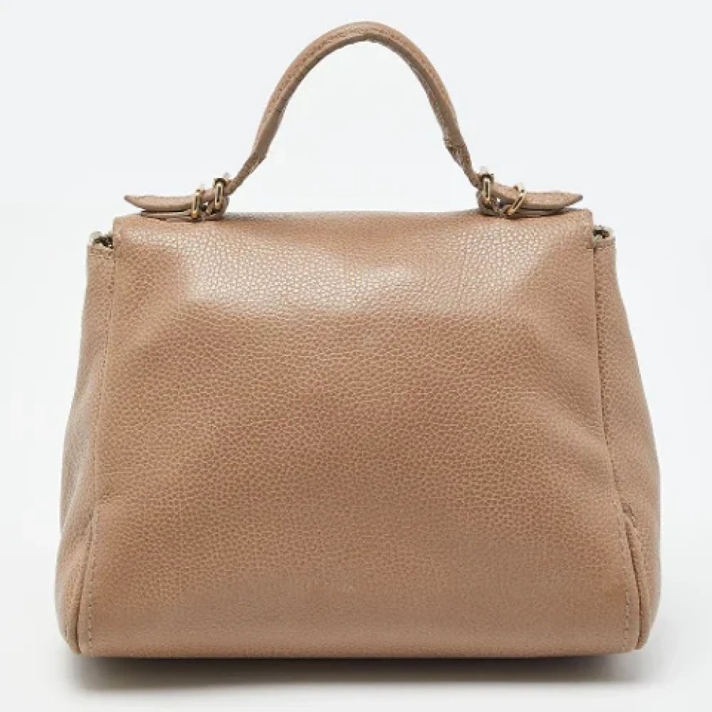 Carolina Herrera Pre-owned Leather handbags Beige Dames