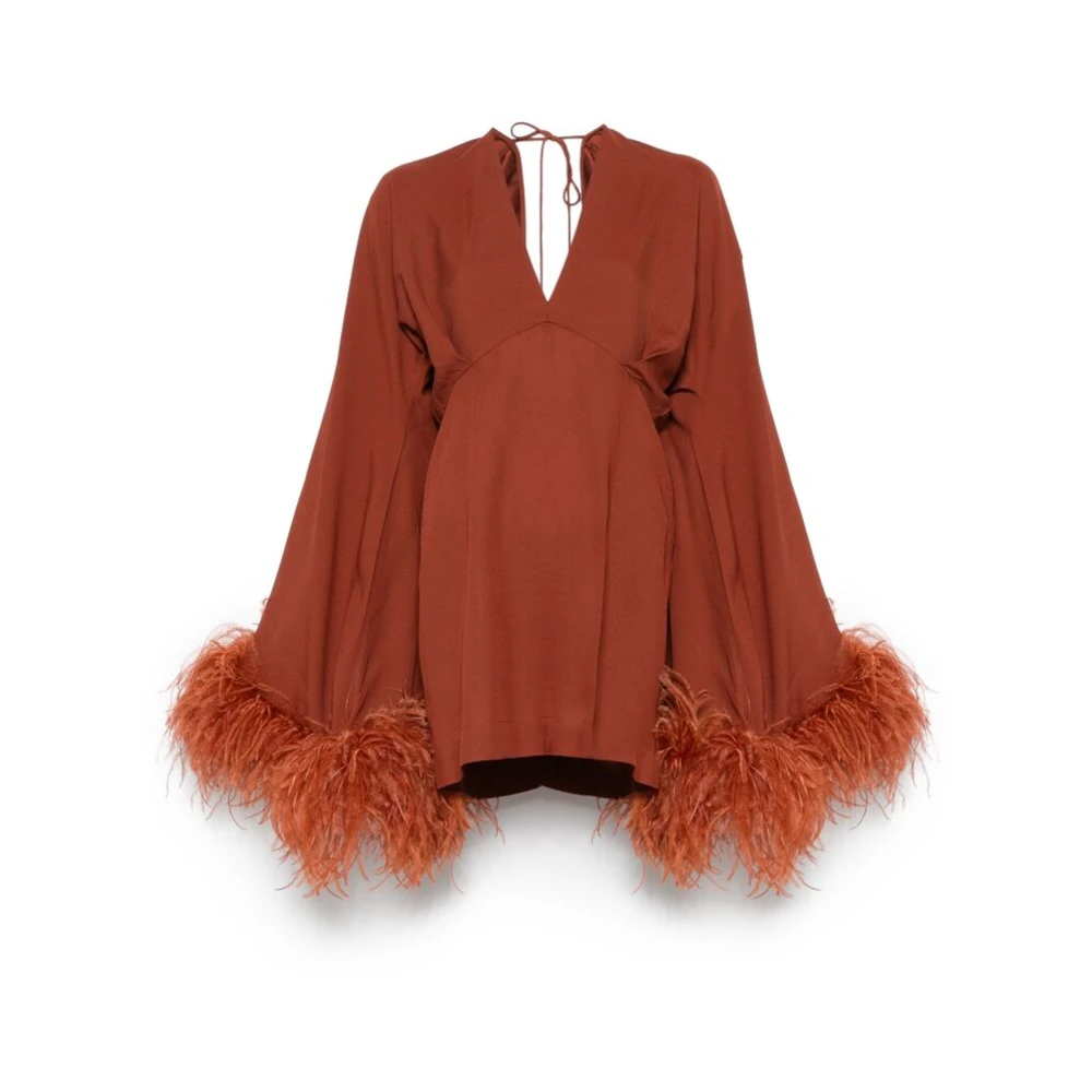 Taller Marmo Terracotta Bruine Jurk met Klokmouwen Brown Dames