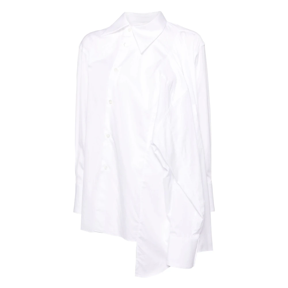 Comme des Garçons Asymmetrische Katoenen Overhemd White Dames