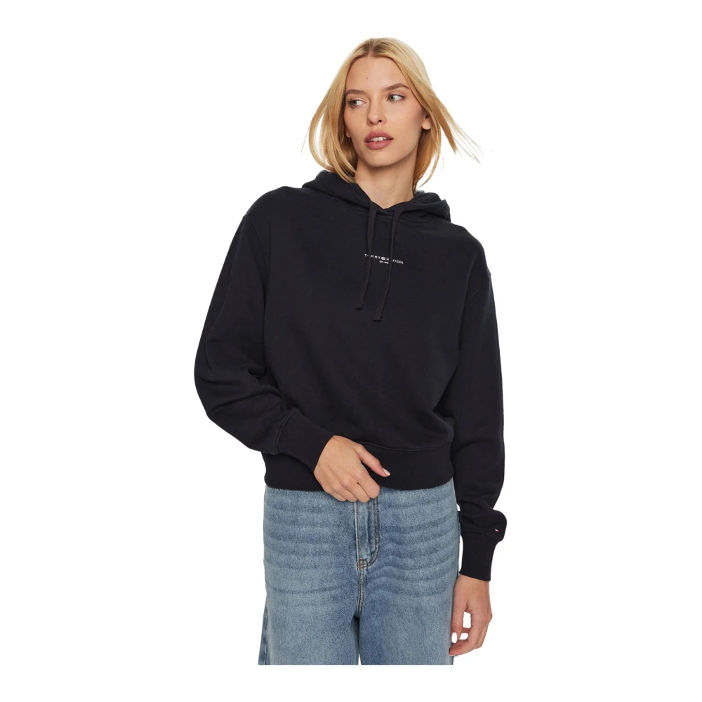 Tommy Hilfiger Blauwe Hoodie met Logo Black Dames