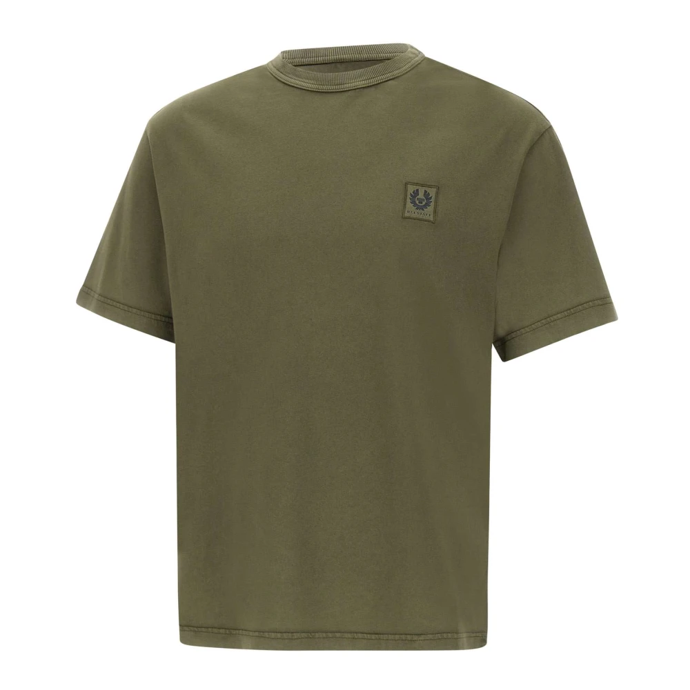 Belstaff Groene Militaire T-shirt met Logo Patch Green Heren