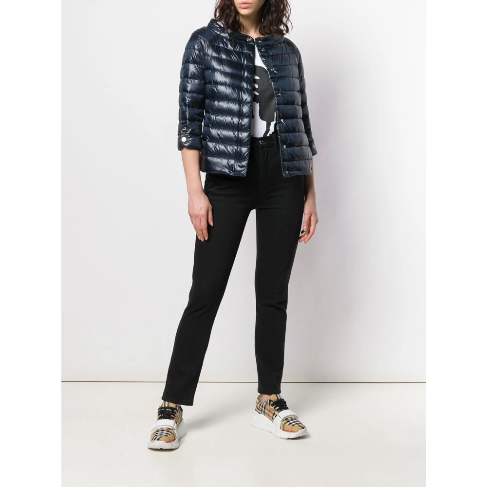 Herno Blauwe Piumino Jas Blue Dames