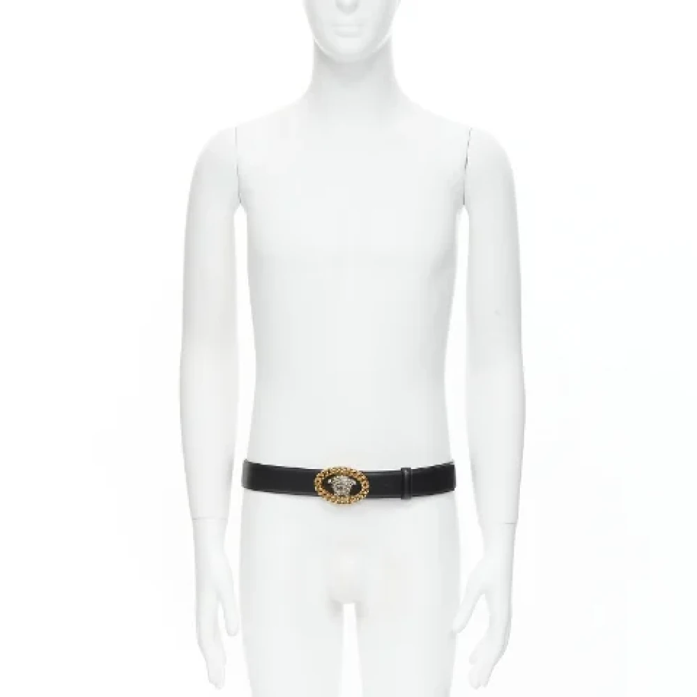 Versace Pre-owned Leather belts Black Heren