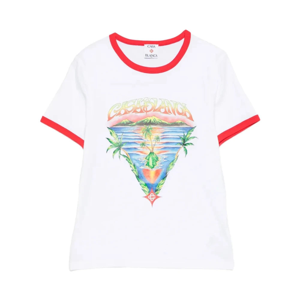 Casablanca Women's White Crew Neck T-Shirt