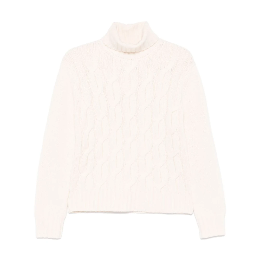 MC2 Saint Barth Kabelgebreide Coltrui Sweater Beige Dames