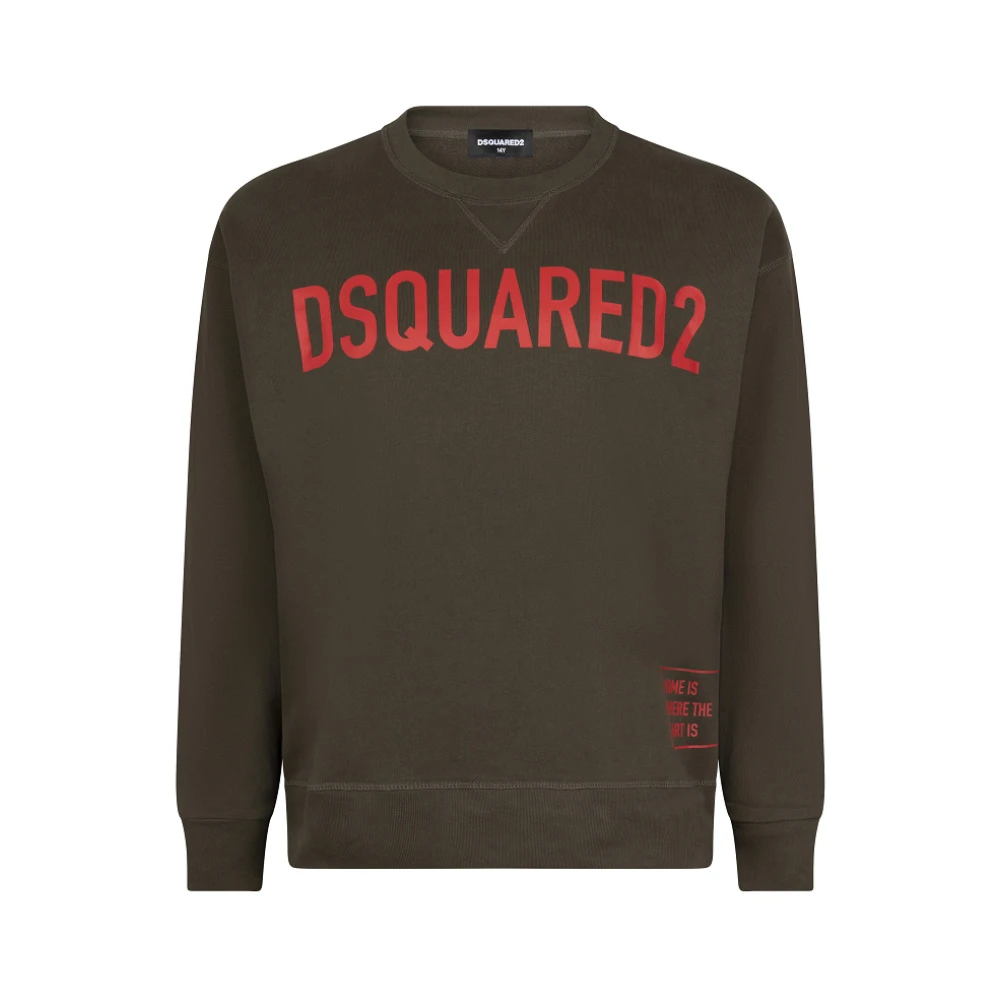 Dsquared2 Barn Slouch Fit Tröja i Army Green Brown, Unisex