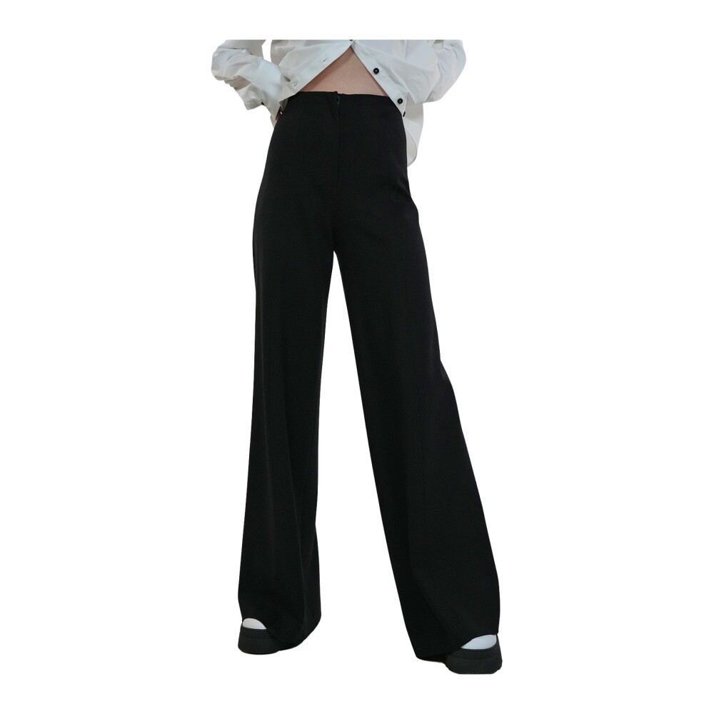 Pantalones negros anchos online mujer