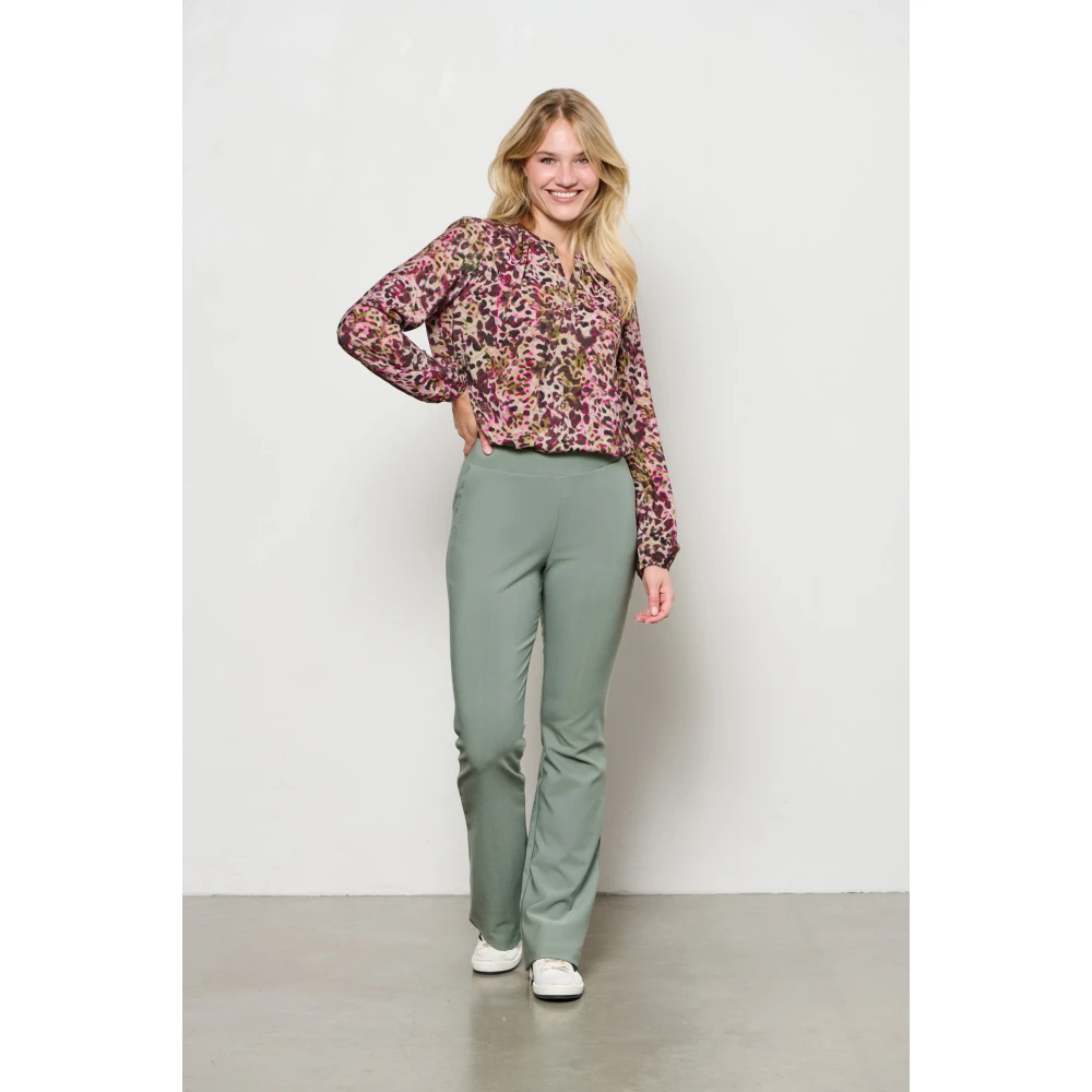 &Co Woman Wijde Broek Zomerse Stijl Green Dames