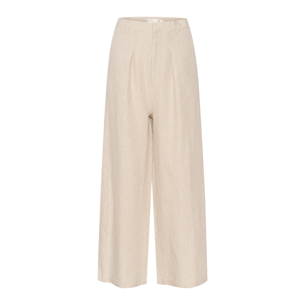InWear Wide Trousers Beige Dames