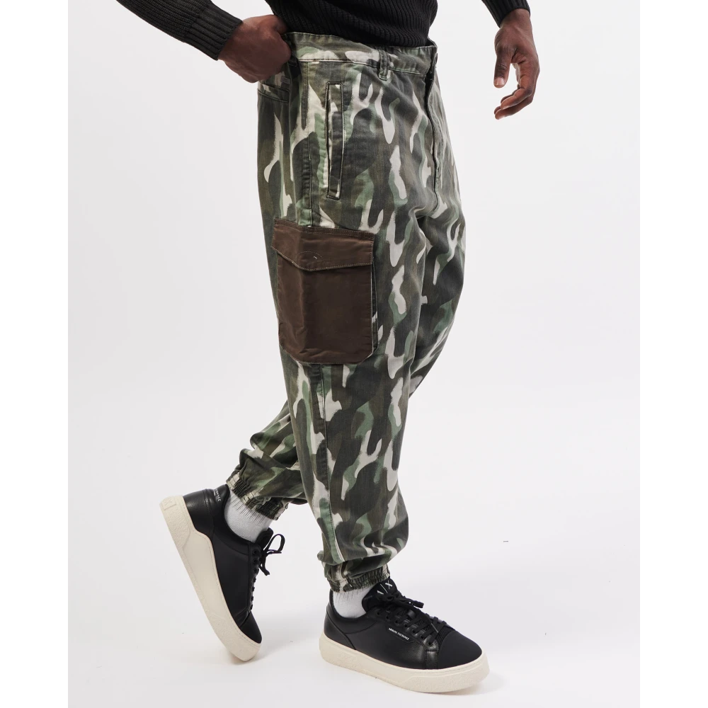 Armani Exchange Groene Cargo Broek Camouflage Patroon Green Heren