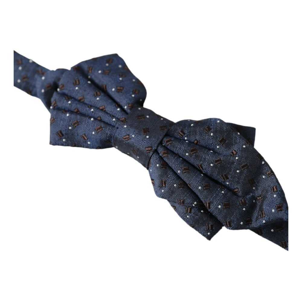 Dolce & Gabbana Marineblauw patroon zijden vlinderdas Blue Heren