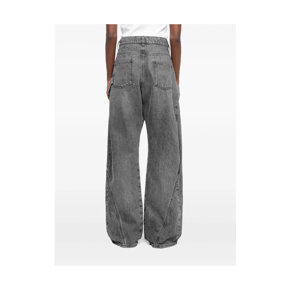 JW Anderson Grijze Denim Twisted Seam Jeans Gray Dames