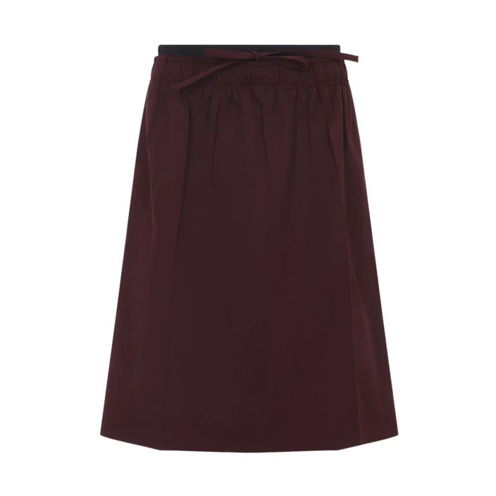 Prada Women's Brown Midi Skirts, Xs, Poplin Skirt