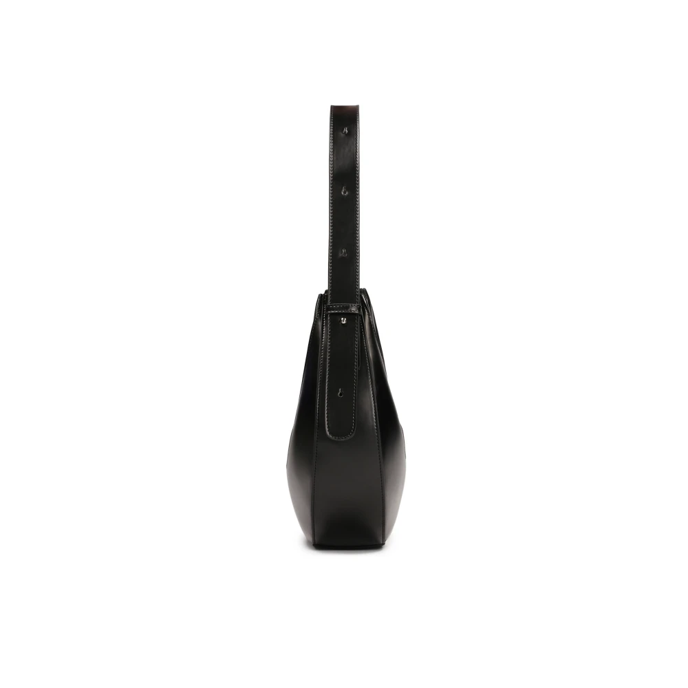Kazar Studio Leren schoudertas met ronde vorm Black Dames