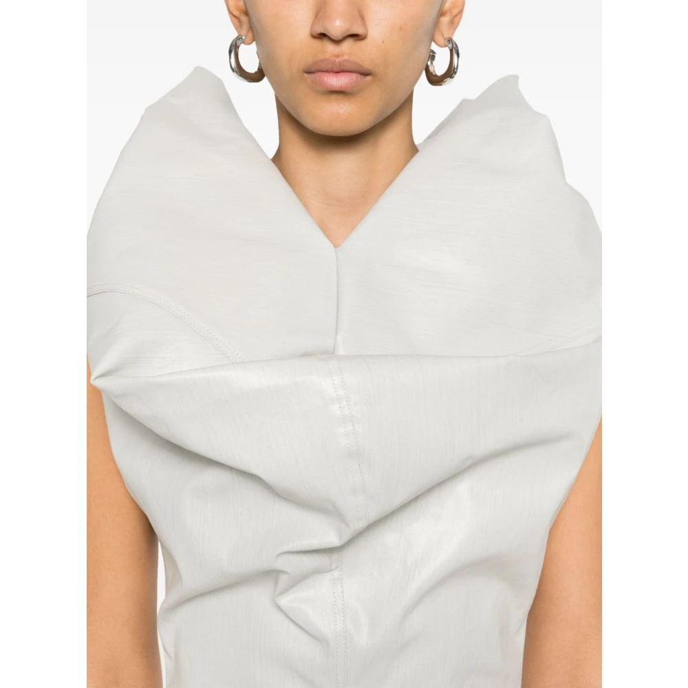 Rick Owens Lichtgrijze Mouwloze Jurk met Rits Achter Gray Dames