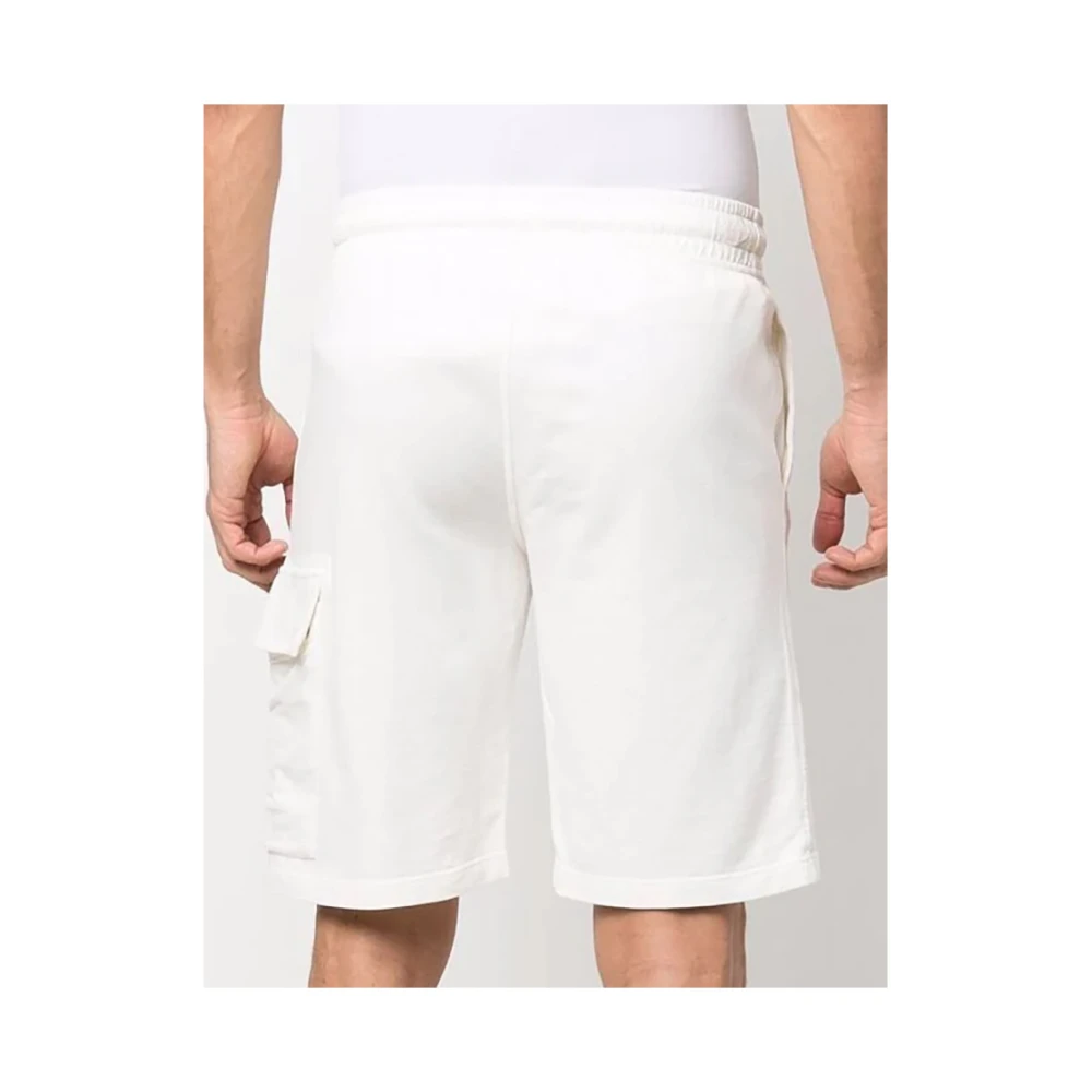 C.P. Company Licht Fleece Cargo Shorts in Wit White Heren