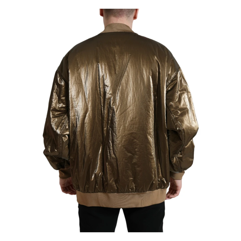 Dolce & Gabbana Elegante Bronzen Bomberjack Brown Heren