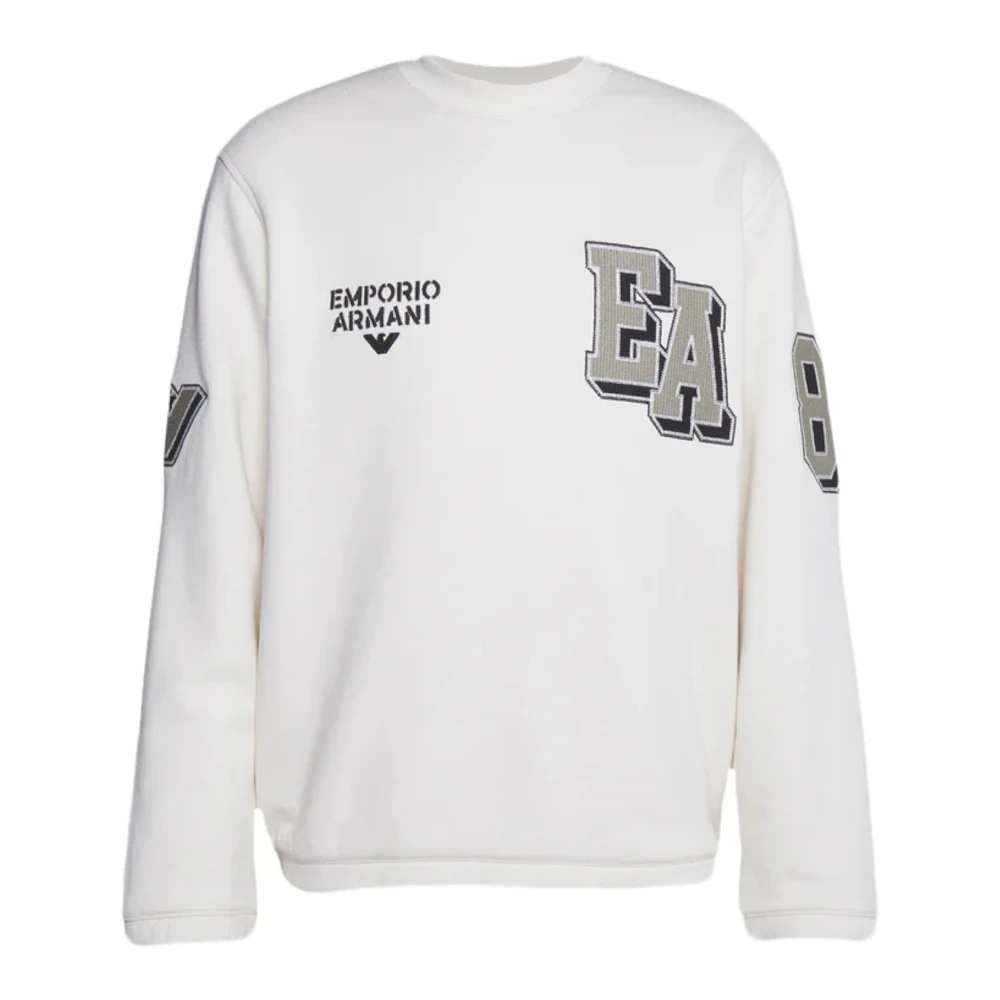 Emporio Armani Men's White Sweatshirts,, Sweatshirt 6R1mg41jwpz0128 Extra Large