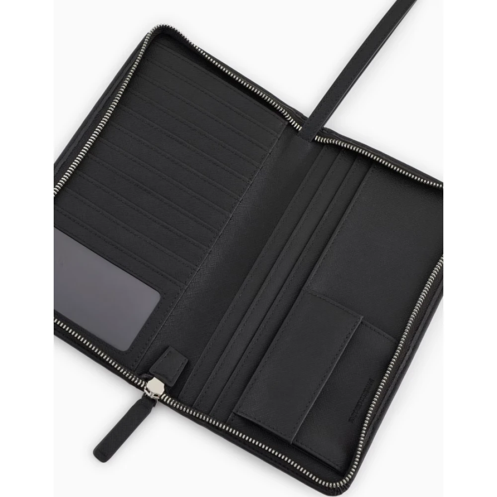 Emporio Armani Zwarte tassen met geregenereerde leervezels Black Heren