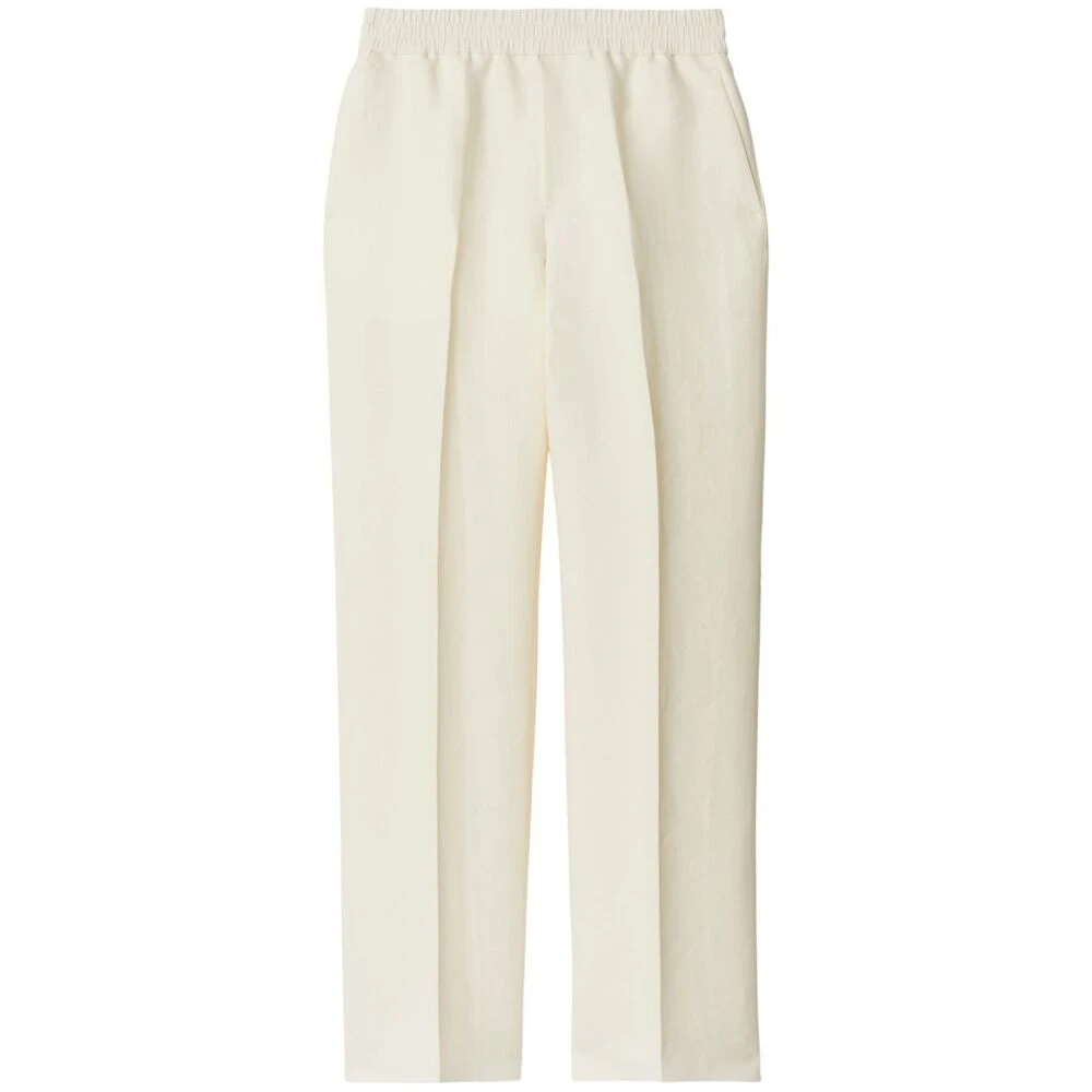 Burberry Roomwit Elastische Taille Taps Toelopende Pijp White Dames