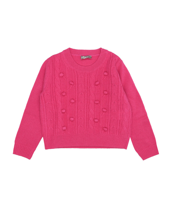 pull-fuchsia-en-laine-merinos-avec-devant-tresse