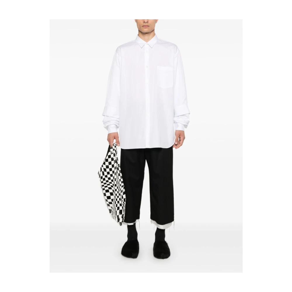 Comme des Garçons Wit Katoenen Overhemd met Klassieke Kraag White Heren