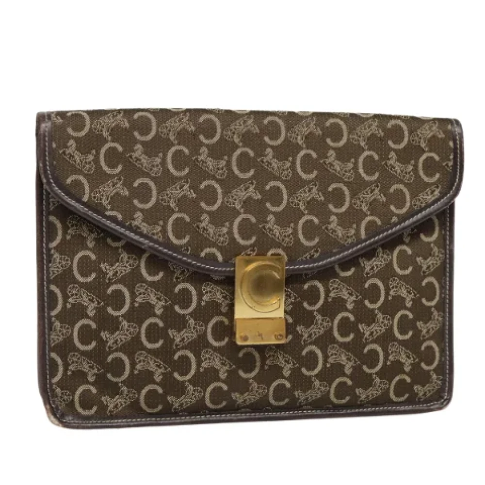 Celine Vintage Pre-owned Canvas clutches Brown Dames