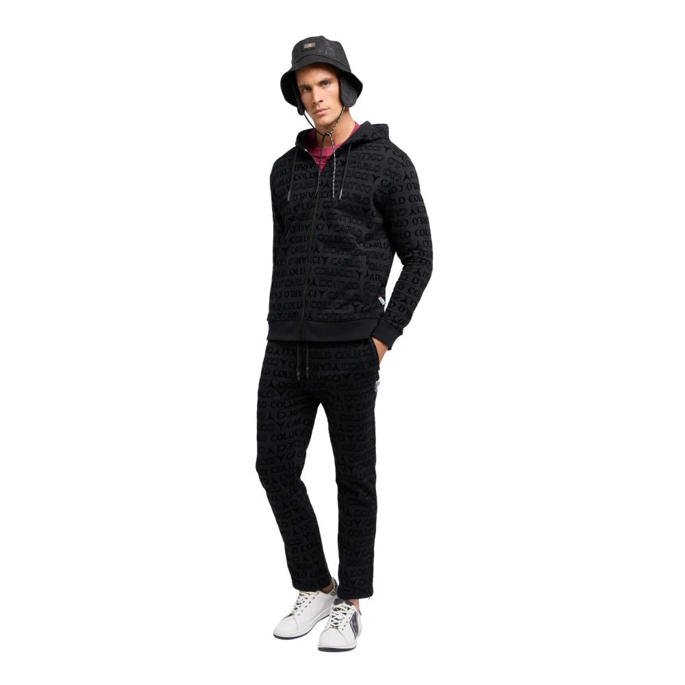 carlo colucci Stijlvolle hoodie jas Black Heren