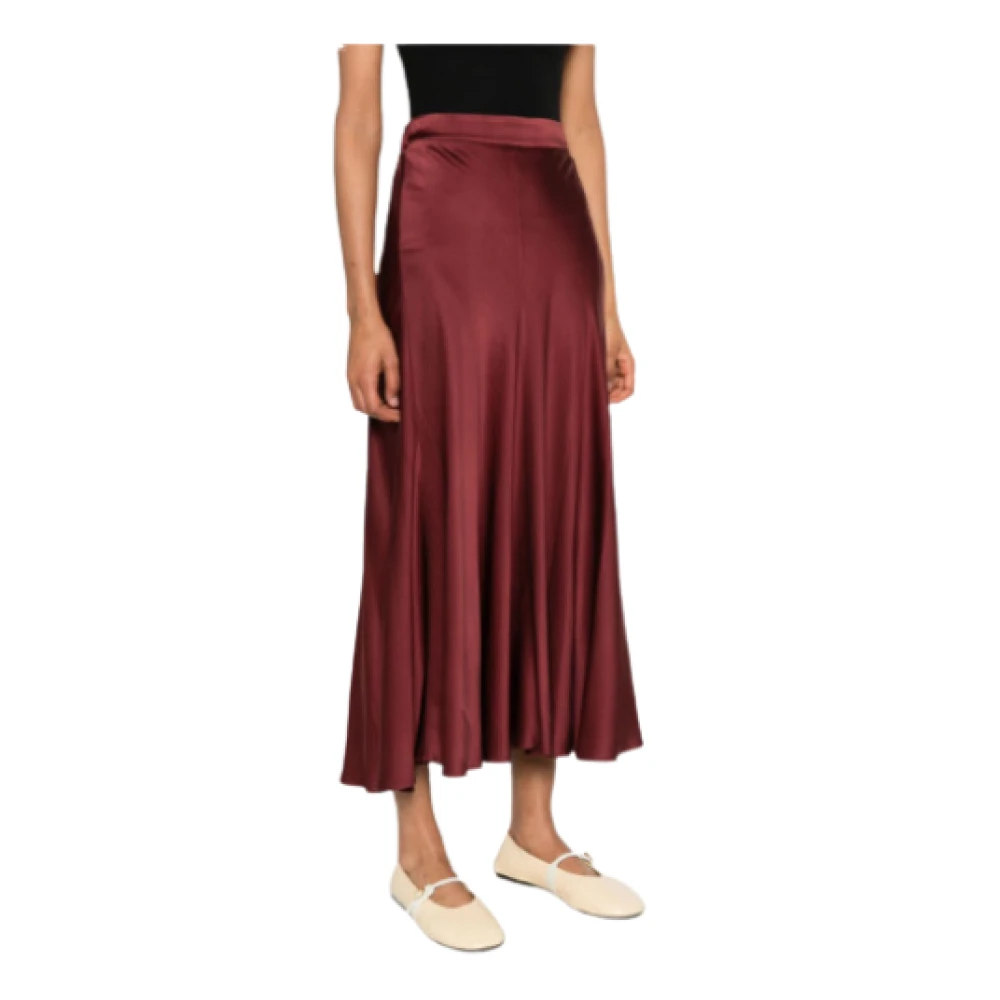 Forte Zijden Chocolade Lange Rok Brown Dames