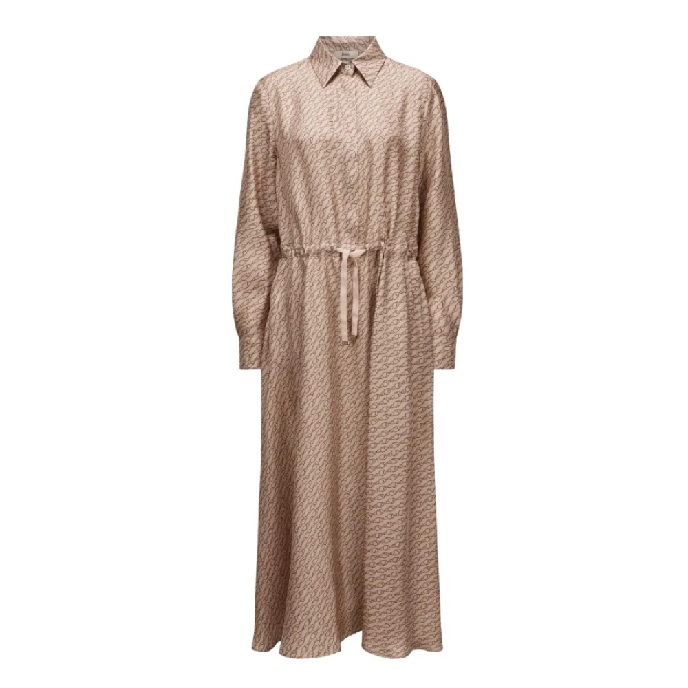 Herno Vrouw Bruin Kleedjes Dames, L, Ab 000062D - 16009P.2240 Silk Shirt Dress