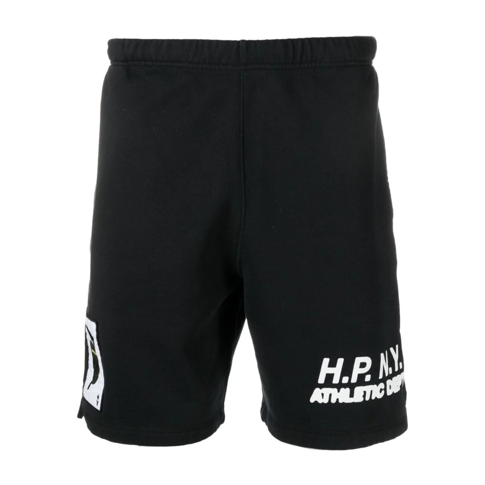 Heron Preston slogan print cotton shorts Black Heren