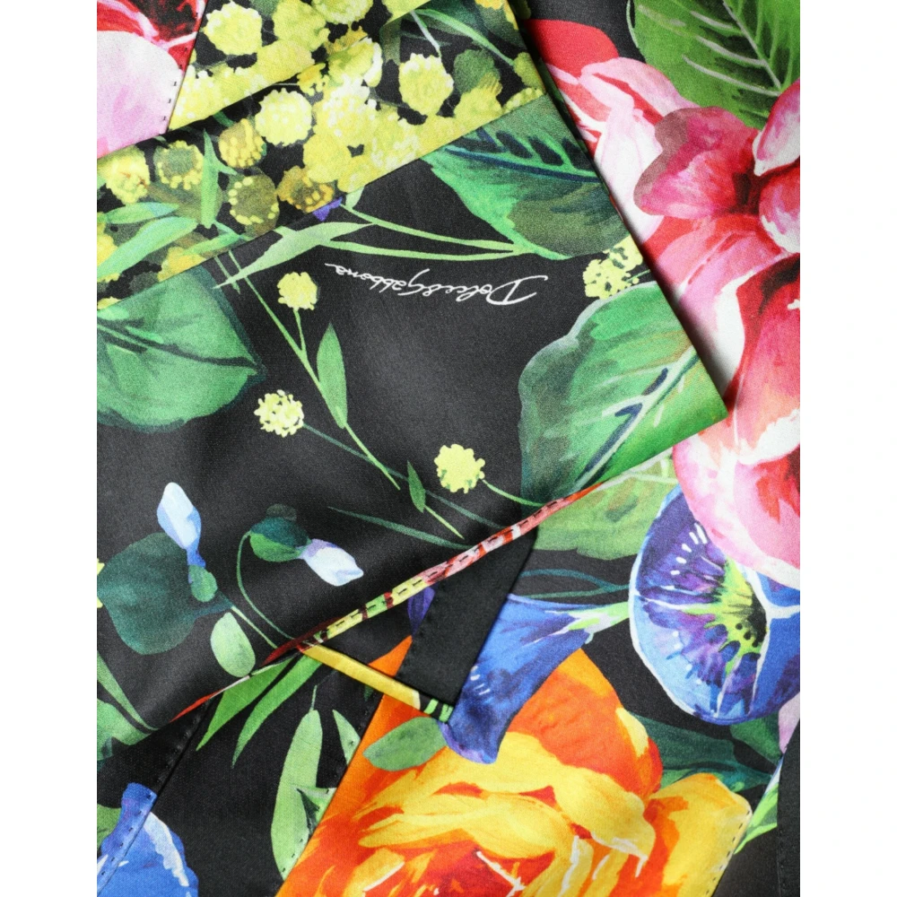 Dolce & Gabbana Bloemenprint Zijden Blazer Jas Multicolor Dames
