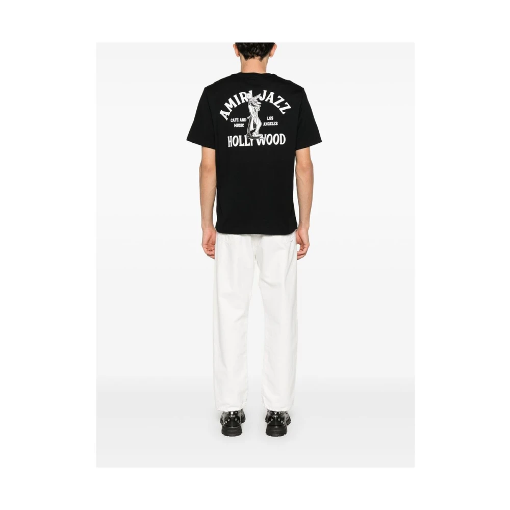 Amiri Zwarte Crew Neck Korte Mouw Tee Black Heren