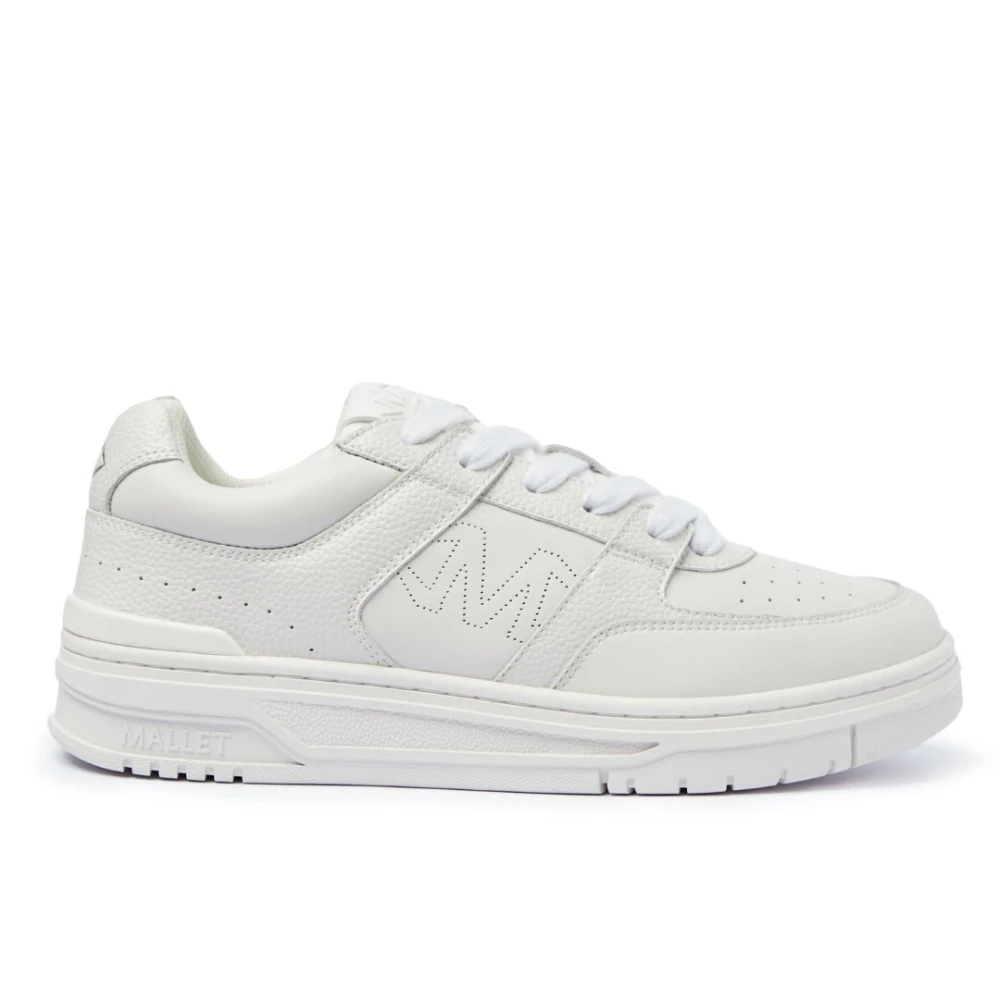 Mallet London Witte Leren Skate-geïnspireerde Sneakers Heren Schoenen