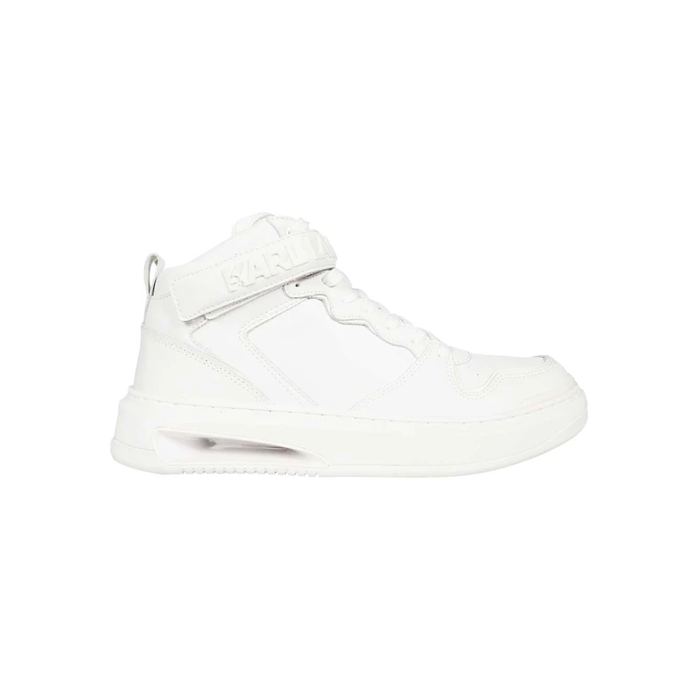 Karl Lagerfeld Sneakers van leer met reliëflogo Heren Schoenen Wit
